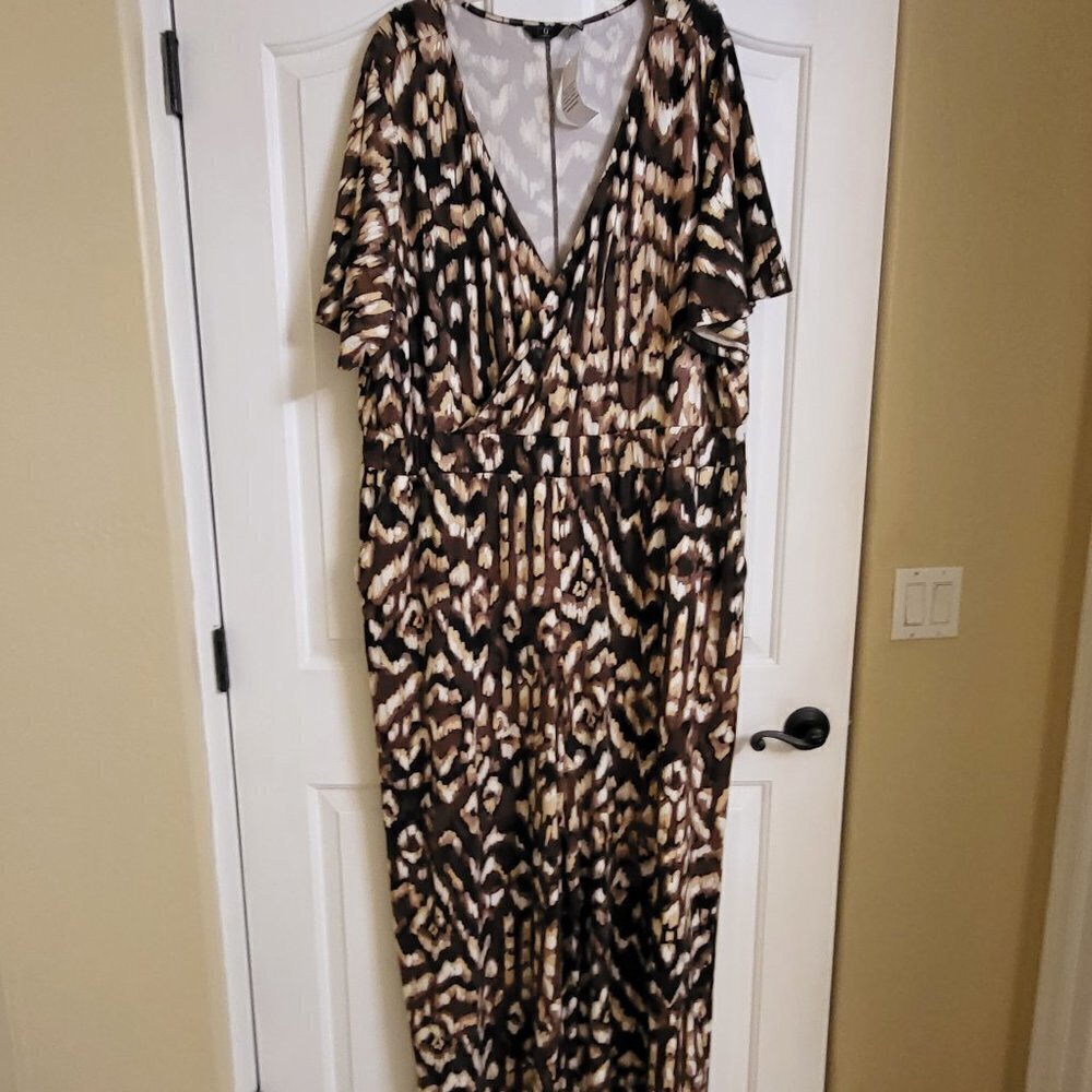 Cheetah print jumpsuit with wide leg pants SZ:3X G by Giuliani NWT